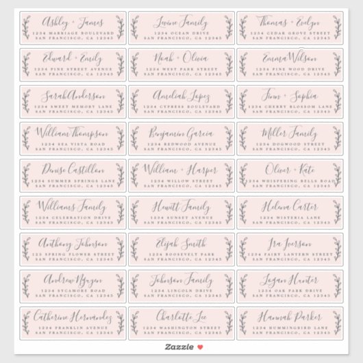 Anpassbare Gästeschriften für Hochzeiten Aufkleber (Blatt)