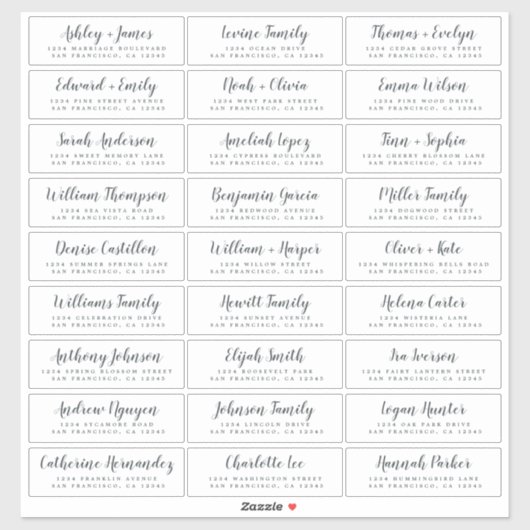 Anpassbare Gästeschriften für Hochzeiten Aufkleber (Blatt)