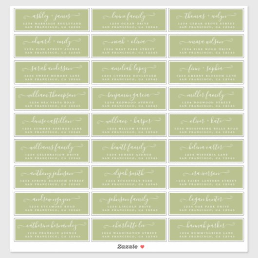 Anpassbare Gästeschriften für Hochzeiten Aufkleber (Blatt)