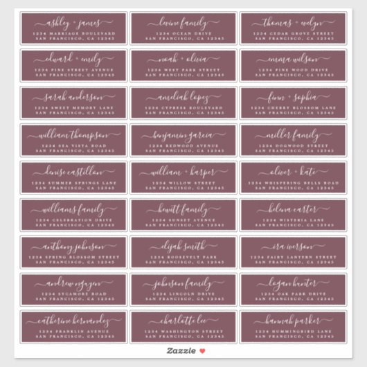 Anpassbare Gästeschriften für Hochzeiten Aufkleber (Blatt)