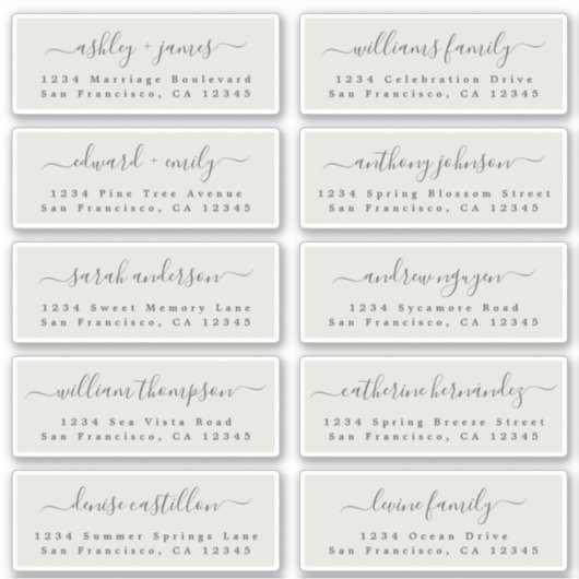 Anpassbare Gästeschriften für Hochzeiten Aufkleber (Vorderseite)