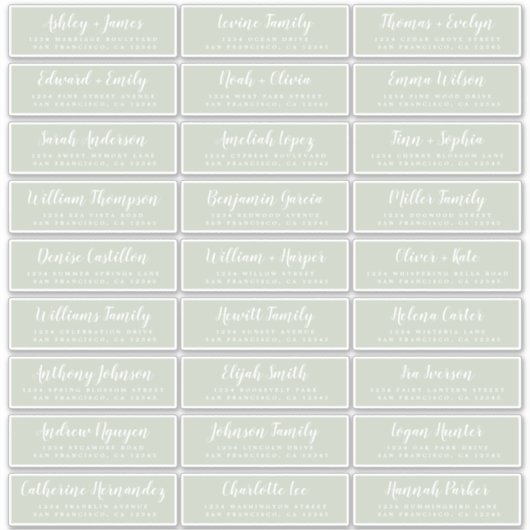 Anpassbare Gästeschriften für Hochzeiten Aufkleber (Vorderseite)