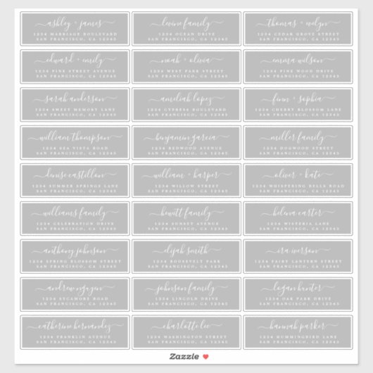 Anpassbare Gästeschriften für Hochzeiten Aufkleber (Blatt)