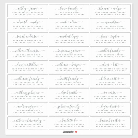 Anpassbare Gästeschriften für Hochzeiten Aufkleber (Blatt)