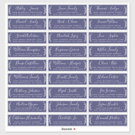 Anpassbare Gästeschriften für Hochzeiten Aufkleber (Blatt)