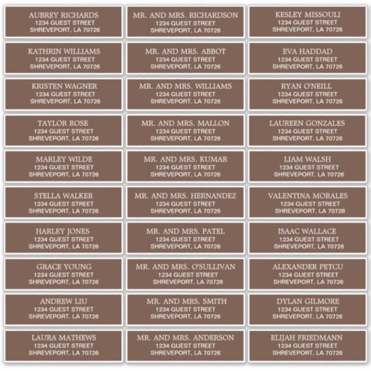 Anpassbare Gästeschriften für Hochzeiten Aufkleber (Vorderseite)