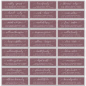 Anpassbare Gästeschriften für Hochzeiten Aufkleber (Vorderseite)