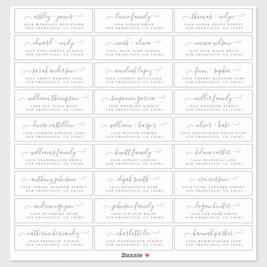 Anpassbare Gästeschriften für Hochzeiten Aufkleber (Blatt)