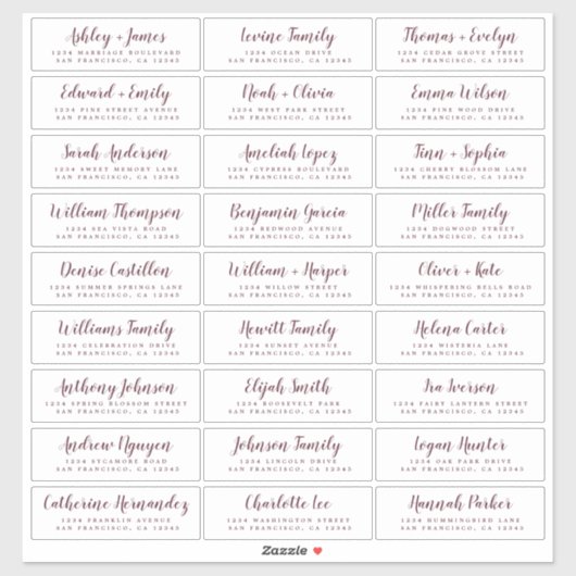 Anpassbare Gästeschriften für Hochzeiten Aufkleber (Blatt)