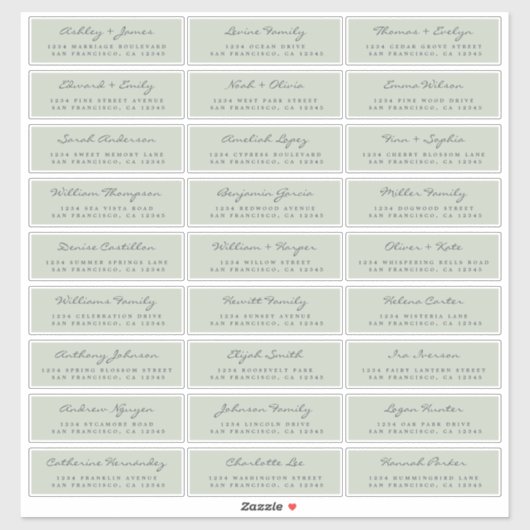 Anpassbare Gästeschriften für Hochzeiten Aufkleber (Blatt)