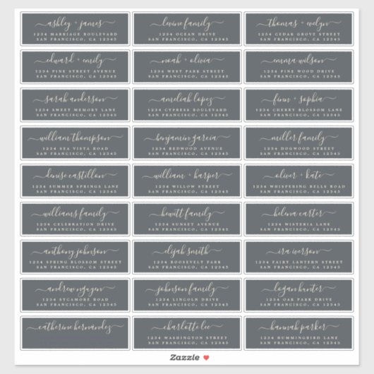 Anpassbare Gästeschriften für Hochzeiten Aufkleber (Blatt)