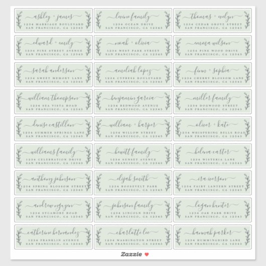 Anpassbare Gästeschriften für Hochzeiten Aufkleber (Blatt)