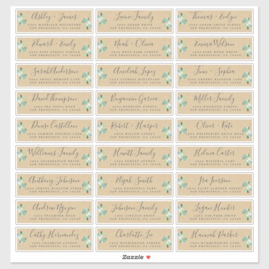 Anpassbare Gästeschriften für Hochzeiten Aufkleber (Blatt)