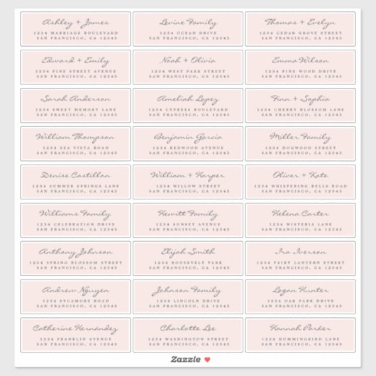 Anpassbare Gästeschriften für Hochzeiten Aufkleber (Blatt)