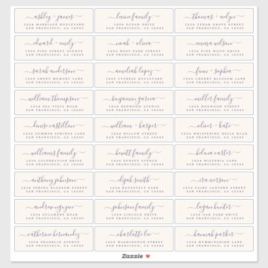 Anpassbare Gästeschriften für Hochzeiten Aufkleber (Blatt)