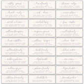 Anpassbare Gästeschriften für Hochzeiten Aufkleber (Vorderseite)