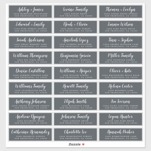 Anpassbare Gästeschriften für Hochzeiten Aufkleber (Blatt)