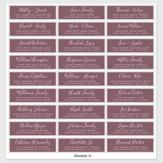 Anpassbare Gästeschriften für Hochzeiten Aufkleber (Blatt)