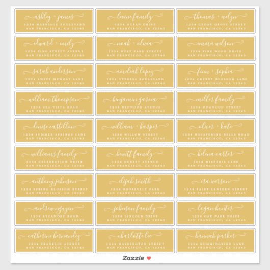 Anpassbare Gästeschriften für Hochzeiten Aufkleber (Blatt)