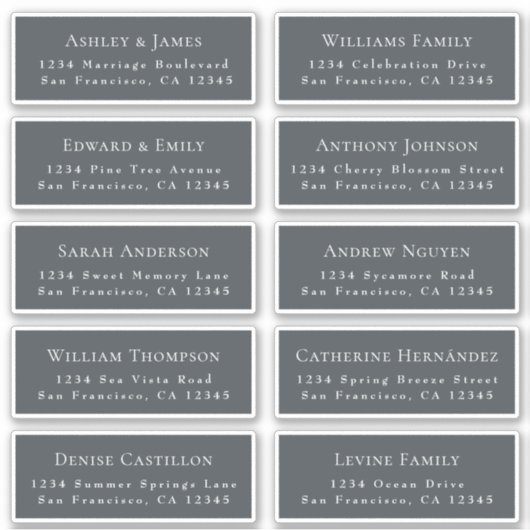 Anpassbare Gästeschriften für Hochzeiten Aufkleber (Vorderseite)