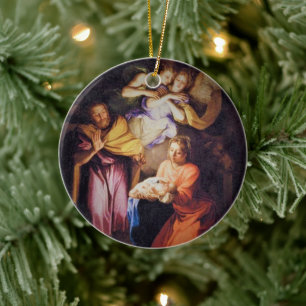 Anpassbare Geburt Christi Keramik Ornament