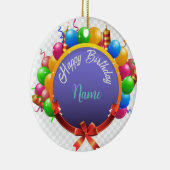 Anpassbare Geburtstagsfeier Keramik Ornament (Rechts)