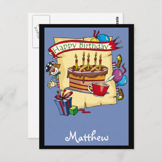 Anpassbare Geburtstagskarten Postkarte (Vorne/Hinten)