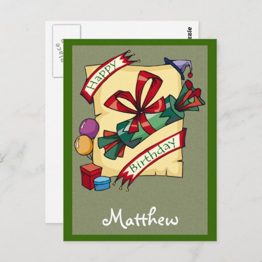Anpassbare Geburtstagskarten Postkarte (Vorne/Hinten)