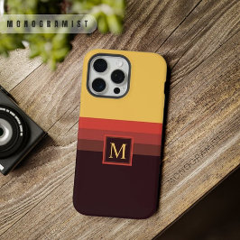 Anpassbare Gelb Rot Bordeaux Schwarz Color Block iPhone 15 Pro Max Hülle