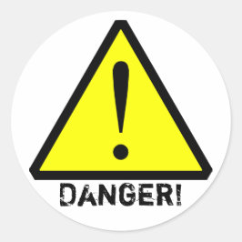 Anpassbare Gelb- und Schwarz-Symbol-Aufkleber Runder Aufkleber