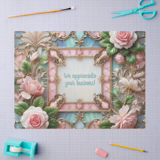 Anpassbare Gerahmte Rose Gewebspapier Seidenpapier (Basteln)