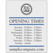 Anpassbare Geschäftszeiten für Logos und Texte Aufkleber (Vorderseite)