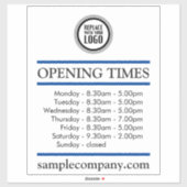 Anpassbare Geschäftszeiten für Logos und Texte Aufkleber (Blatt)