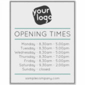 Anpassbare Geschäftszeiten für Logos und Texte Aufkleber (Vorderseite)