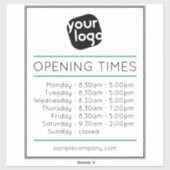 Anpassbare Geschäftszeiten für Logos und Texte Aufkleber (Blatt)