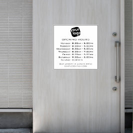 Anpassbare Geschäftszeiten für Logos und Texte Aufkleber