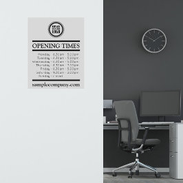 Anpassbare Geschäftszeiten für Logos und Texte Aufkleber