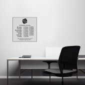 Anpassbare Geschäftszeiten für Logos und Texte Aufkleber