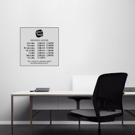 Anpassbare Geschäftszeiten für Logos und Texte Aufkleber