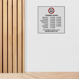 Anpassbare Geschäftszeiten für Logos und Texte Aufkleber