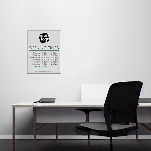 Anpassbare Geschäftszeiten für Logos und Texte Aufkleber
