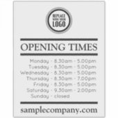 Anpassbare Geschäftszeiten für Logos und Texte Aufkleber (Vorderseite)