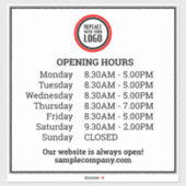 Anpassbare Geschäftszeiten für Logos und Texte Aufkleber (Blatt)