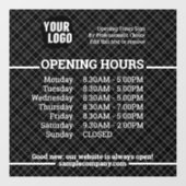 Anpassbare Geschäftszeiten für Logos und Texte Fensteraufkleber (Blatt)