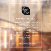 Anpassbare Geschäftszeiten für Logos und Texte Fensteraufkleber (Blatt 2)