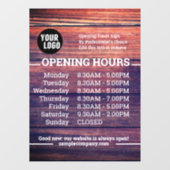 Anpassbare Geschäftszeiten für Logos und Texte Fensteraufkleber (Blatt)