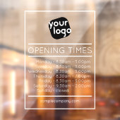 Anpassbare Geschäftszeiten für Logos und Texte Fensteraufkleber (Blatt 2)