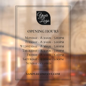 Anpassbare Geschäftszeiten für Logos und Texte Fensteraufkleber (Blatt 2)