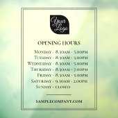 Anpassbare Geschäftszeiten für Logos und Texte Fensteraufkleber (Blatt 3)