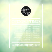 Anpassbare Geschäftszeiten für Logos und Texte Fensteraufkleber (Blatt 3)